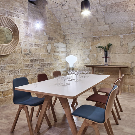 Table française en céramique et bois design - Chevron