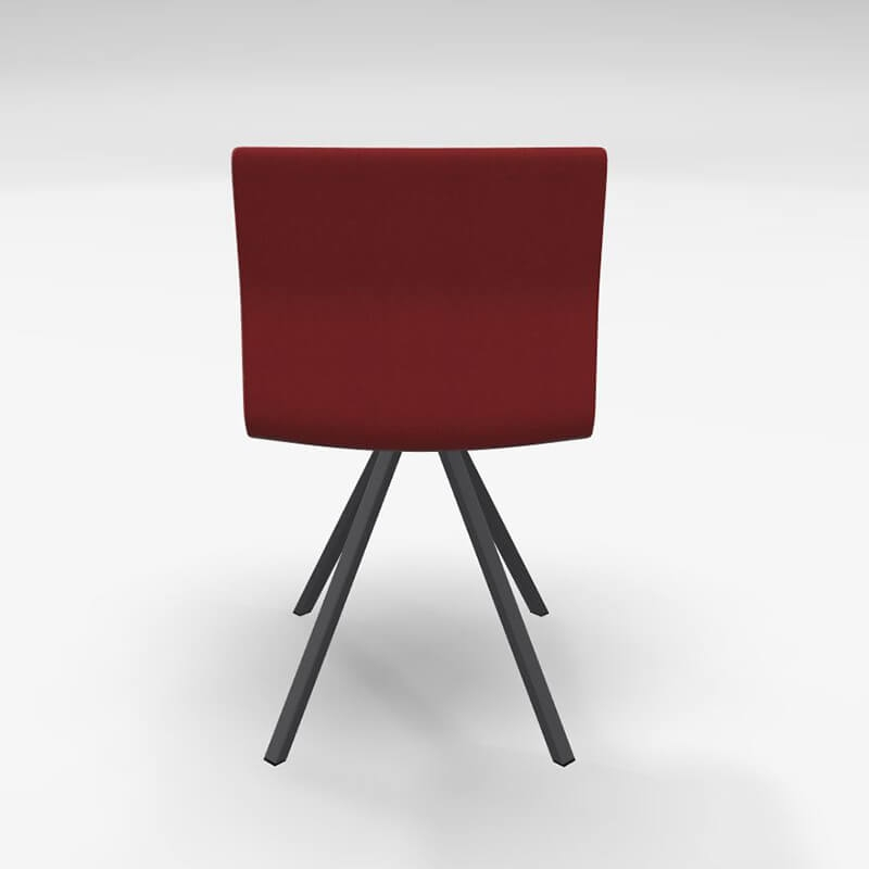 Chaise tendance pied métal noir et revêtement en tissu rouge - Silva