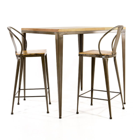 Table industrielle bois et métal - M412-90