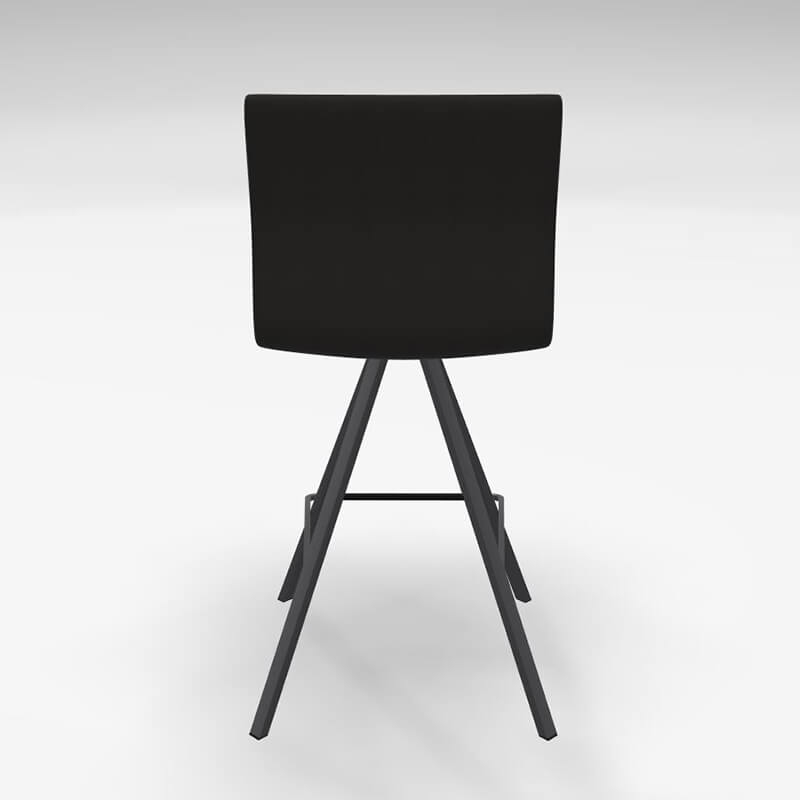 Tabouret snack design tissu noir et métal gris - BarSilva