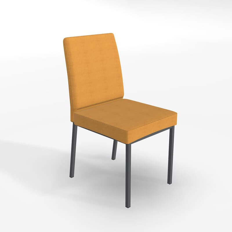  Chaise jaune rembourrée en métal et tissu style contemporain - Villa