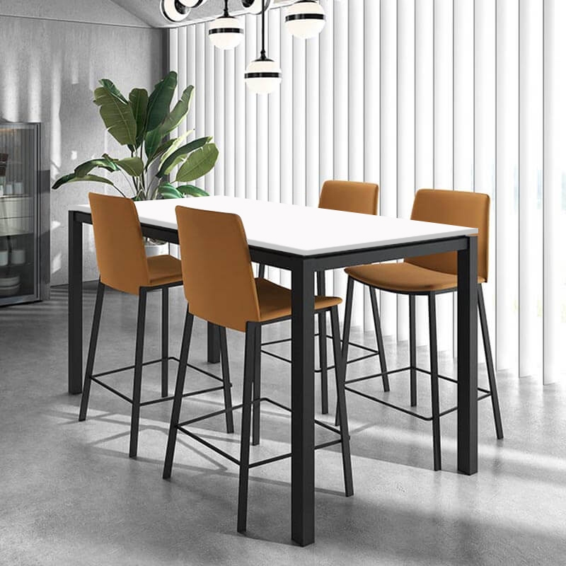 Table haute snack blanche en stratifié avec pieds en métal noirs - Vicenza