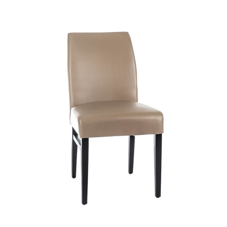 Chaise de salle à manger confortable grise pieds en bois - Fritz