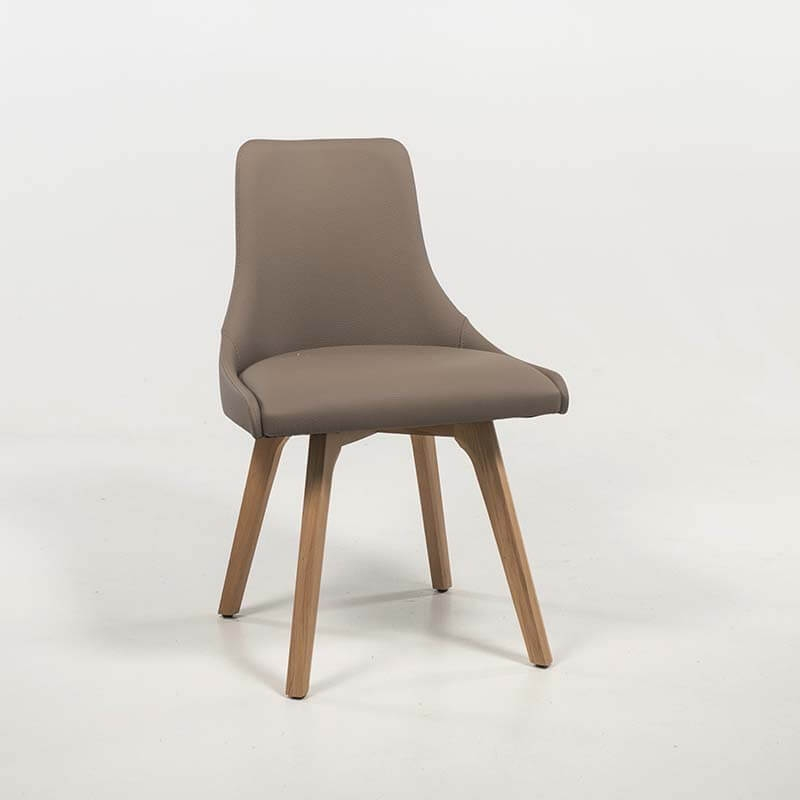 Chaise de séjour gris avec pieds en bois - Lars