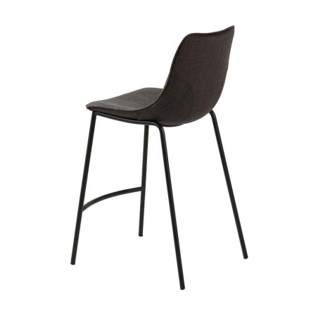 Tabouret snack en tissu gris foncé et métal - Coque