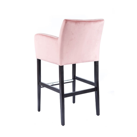 Tabouret de bar avec accoudoirs et revêtement en tissu rose - BarMoritz