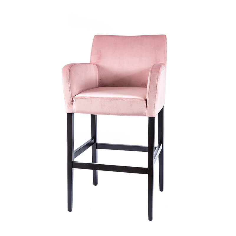 Tabouret de bar contemporain en tissu rose - BarMoritz