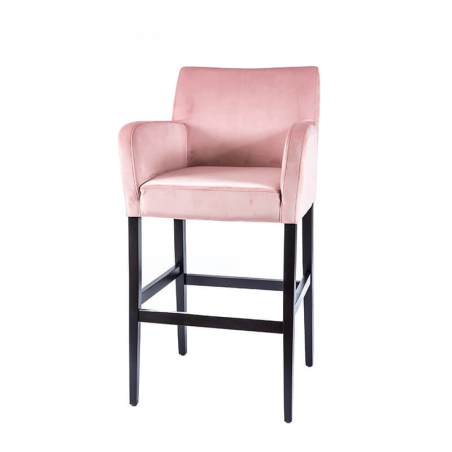 Tabouret de bar contemporain en tissu rose - BarMoritz