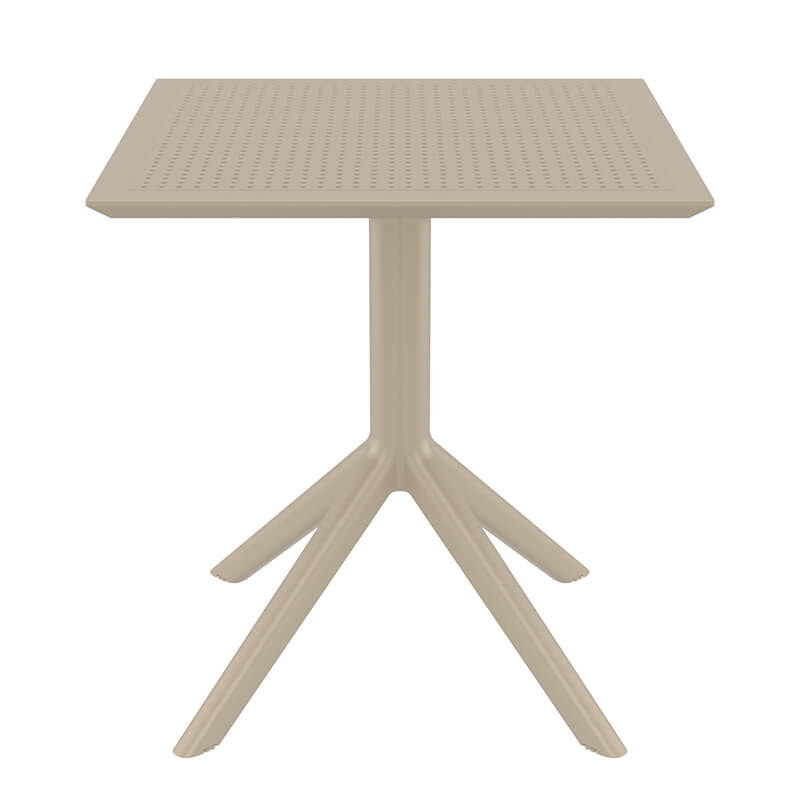 Petite table pour le jardin carrée en résine taupe - Sky