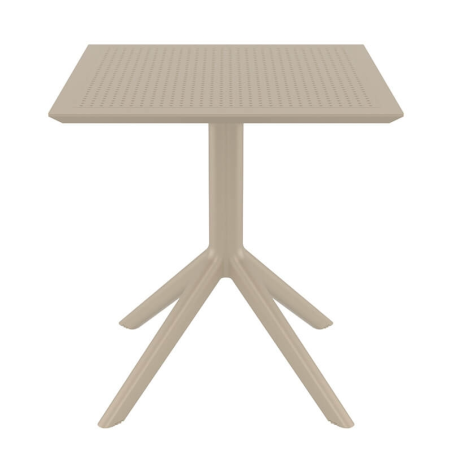 Petite table pour le jardin carrée en résine taupe - Sky