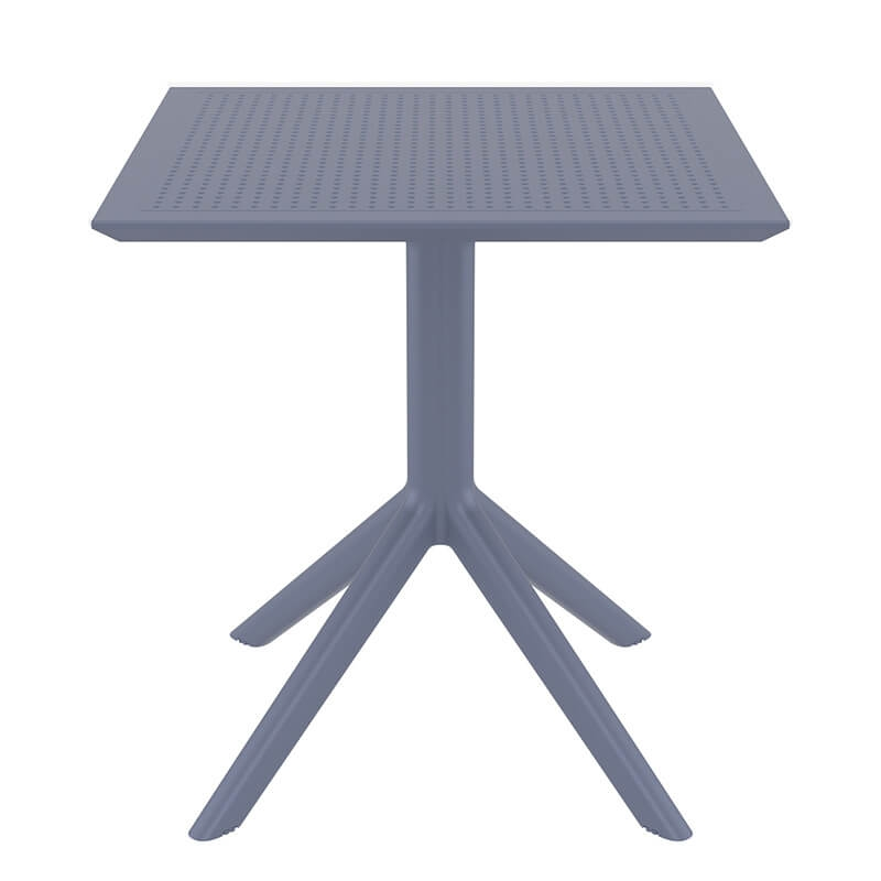 Petite table pour le jardin carrée en résine grise - Sky