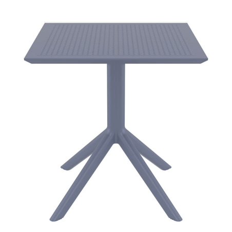 Petite table pour le jardin carrée en résine grise - Sky