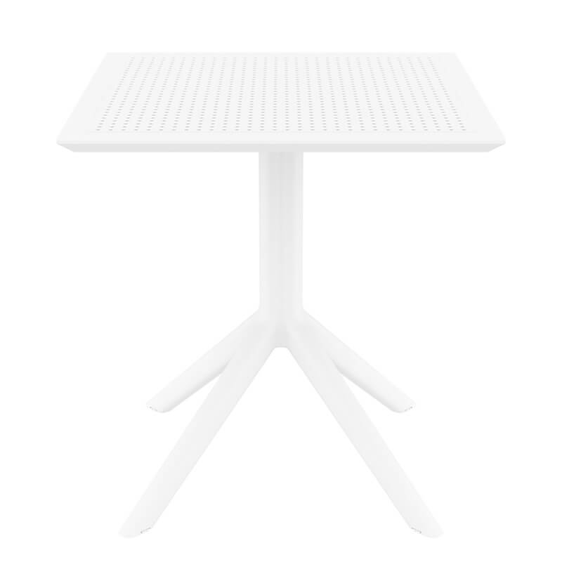 Petite table pour le jardin carrée en résine blanche - Sky