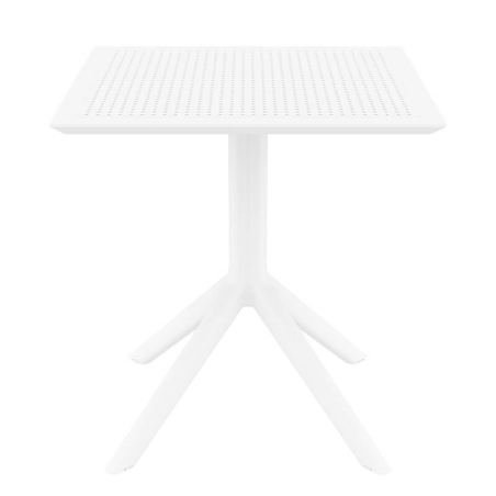Petite table pour le jardin carrée en résine blanche - Sky