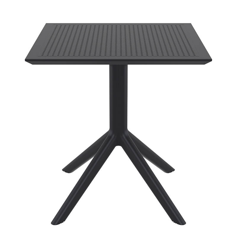 Petite table d'extérieur carrée en résine noire - Sky