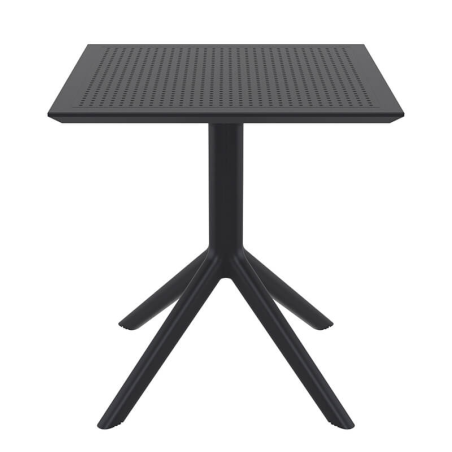 Petite table d'extérieur carrée en résine noire - Sky