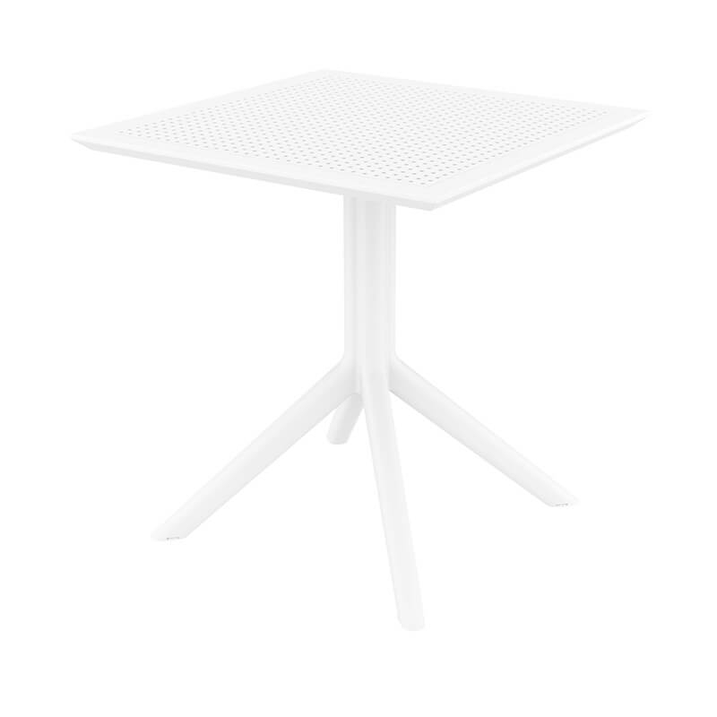 Petite table de terrasse carrée en résine blanche - Sky