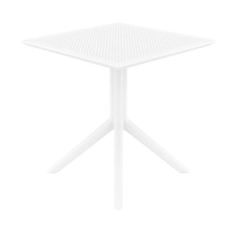Petite table d'extérieur carrée en résine blanche- Sky