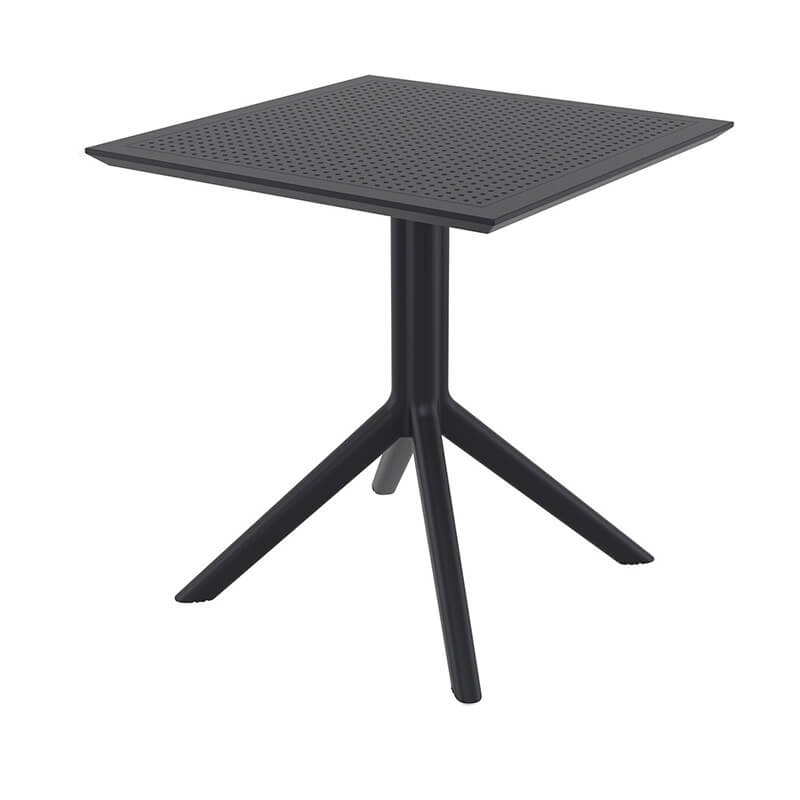 Petite table de jardin carrée en résine noire - Sky