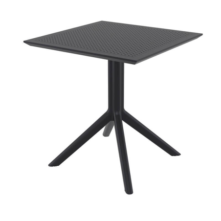 Petite table de jardin carrée en résine noire - Sky