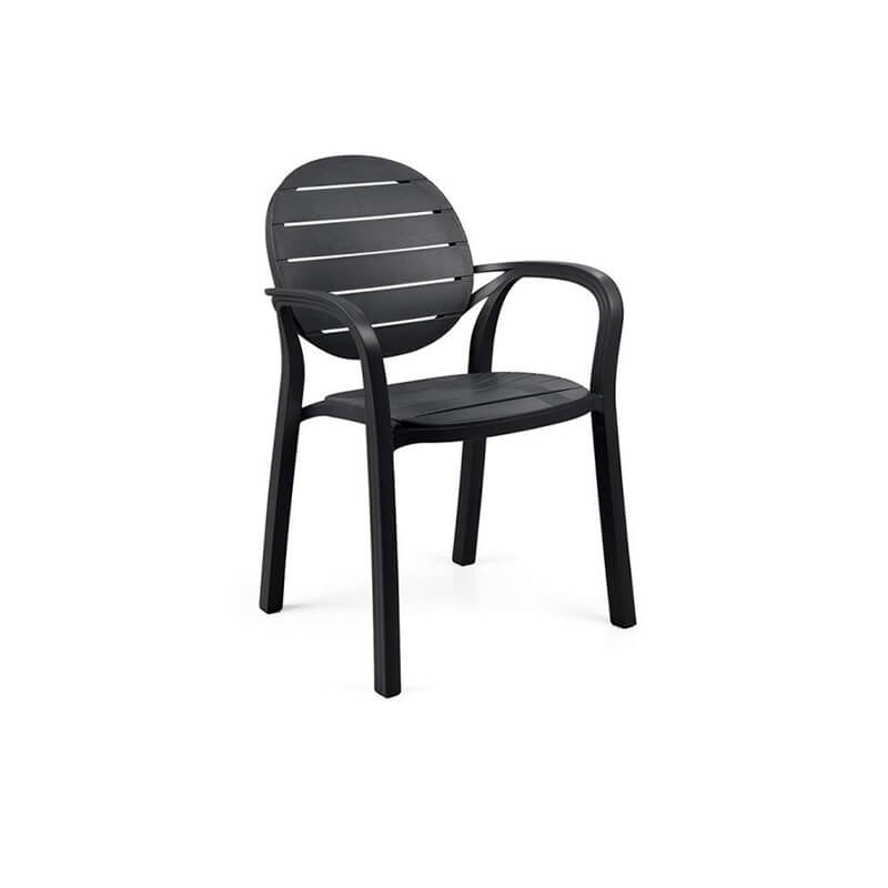 Fauteuil de jardin en polypropylène anthracite - Palma