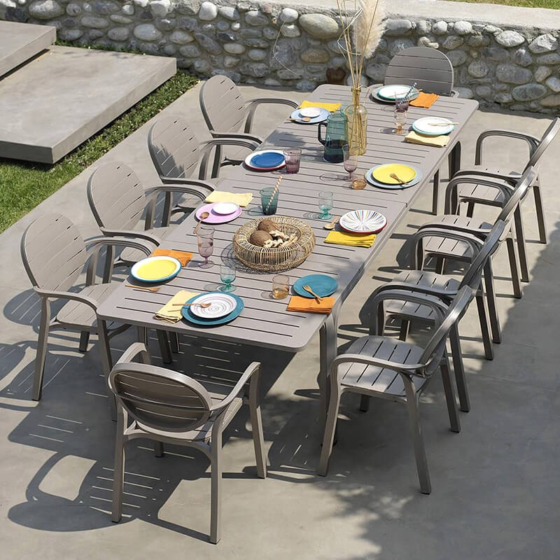 Fauteuil de jardin en polypropylène taupe - Palma