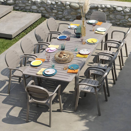 Fauteuil de jardin en polypropylène taupe - Palma