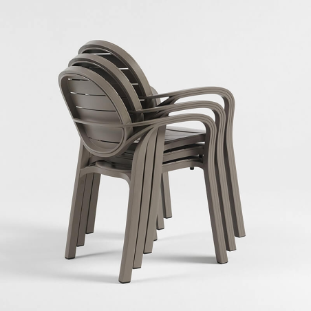Fauteuil de jardin en polypropylène taupe - Palma