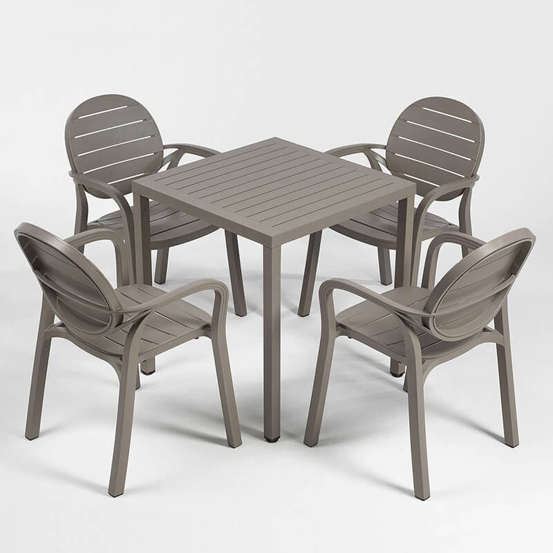 Fauteuil de jardin en polypropylène taupe - Palma