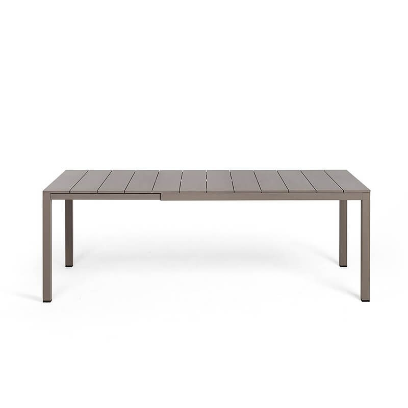 Table de jardin extensible en polypropylène DurelTop et aluminium taupe- Rio