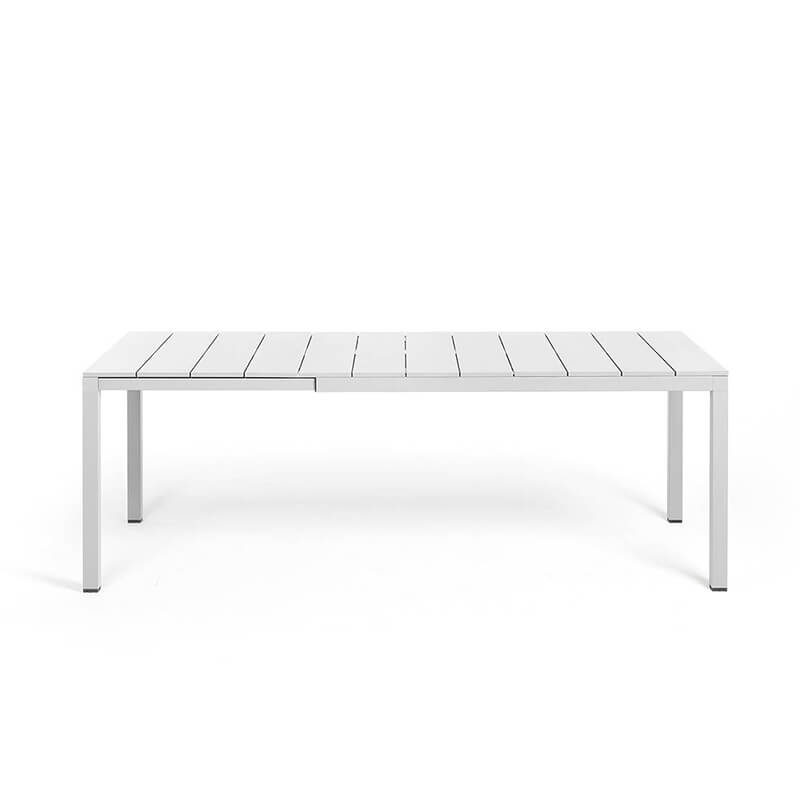 Table de jardin extensible en polypropylène DurelTop et aluminium blanc - Rio
