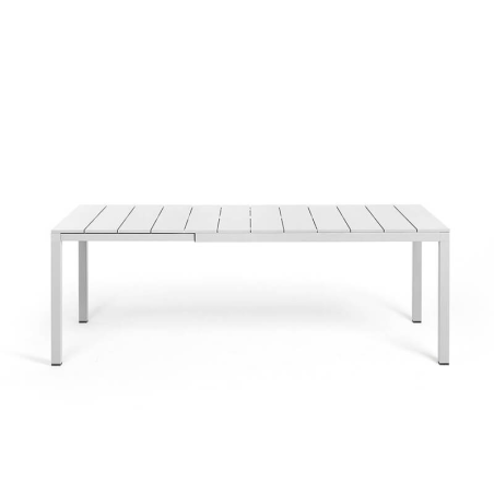 Table de jardin extensible en polypropylène DurelTop et aluminium blanc - Rio