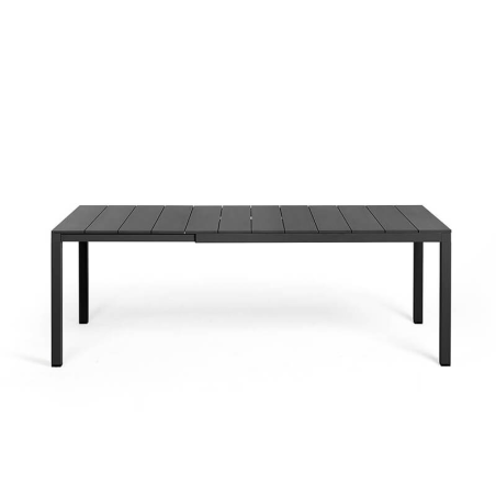 Table de jardin extensible en polypropylène DurelTop et aluminium anthracite - Rio