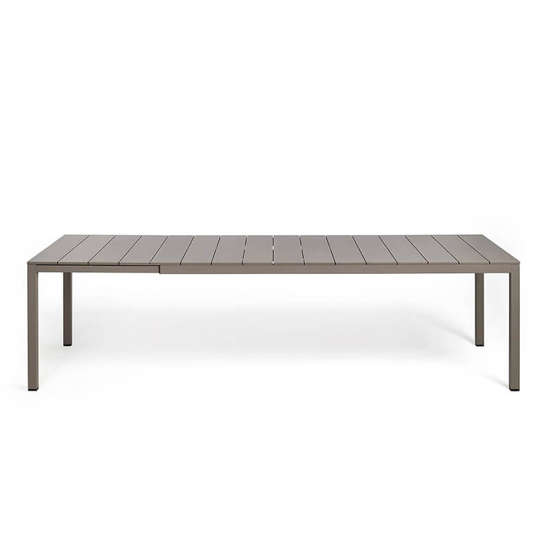 Table de jardin extensible en polypropylène DurelTop et aluminium taupe- Rio