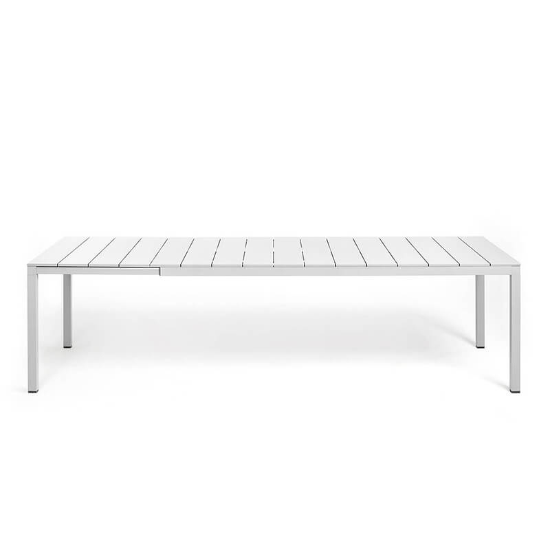 Table de jardin extensible en polypropylène DurelTop et aluminium blanc - Rio
