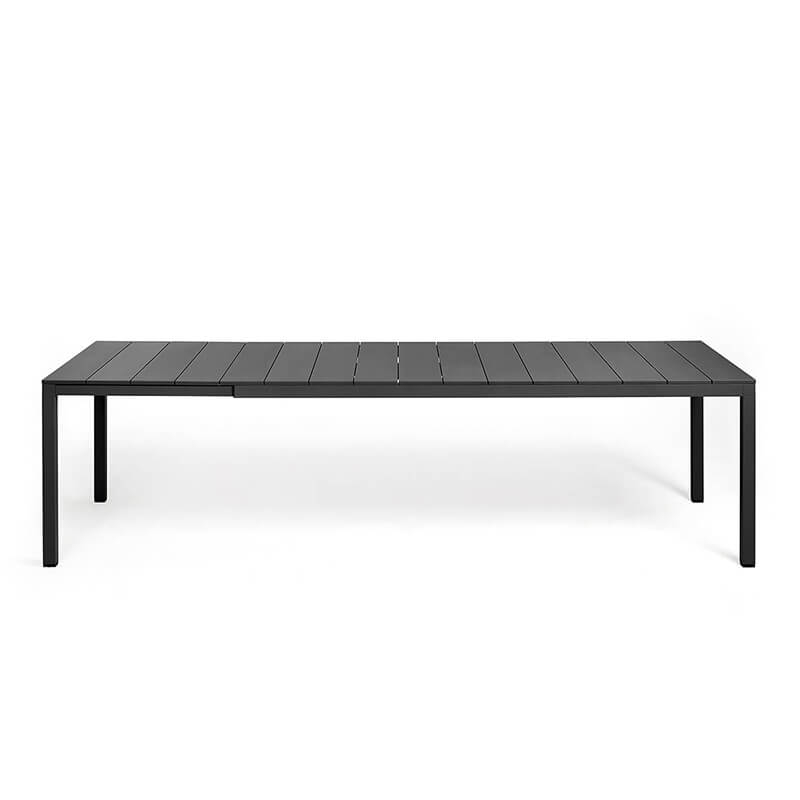 Table de jardin extensible en polypropylène DurelTop et aluminium anthracite - Rio
