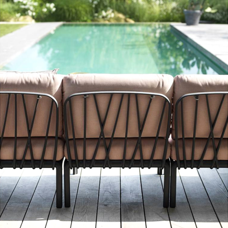 Canapé d'angle modulable d'extérieur 5 places - Komodo