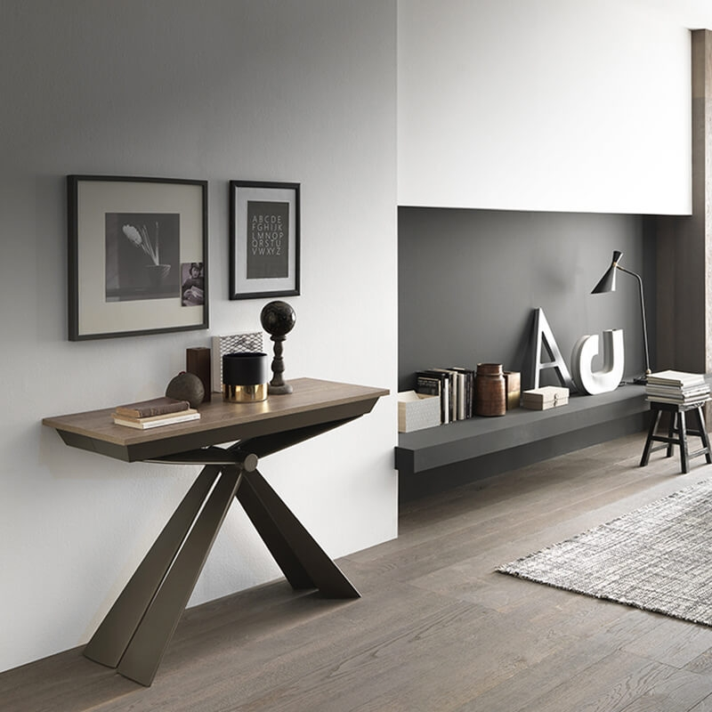 Console extensible design N35 pieds en métal M19 fabriquée en Italie - Genesi