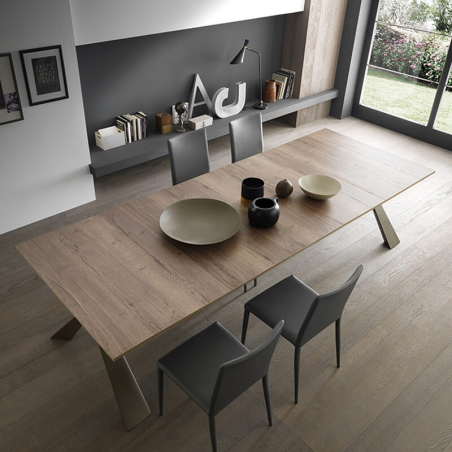 Table console avec allonges design pieds en métal fabriquée en Italie - Genesi