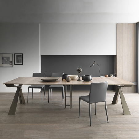 Table console extensible design pieds en métal fabriquée en Italie - Genesi