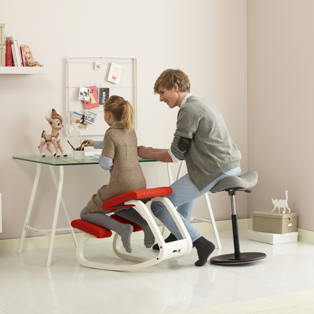 Tabouret réglable en tissu gris clair - Move Varier®