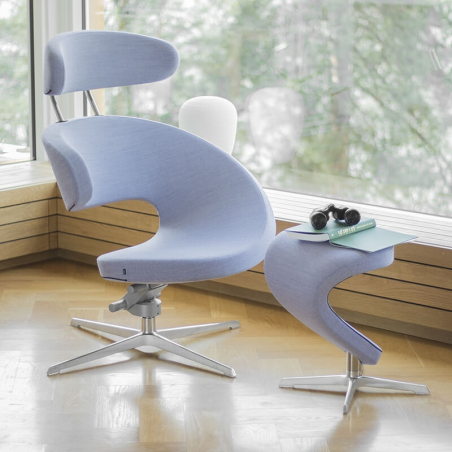 Fauteuil ergonomique avec repose pieds bleu ciel - Peel Varier®