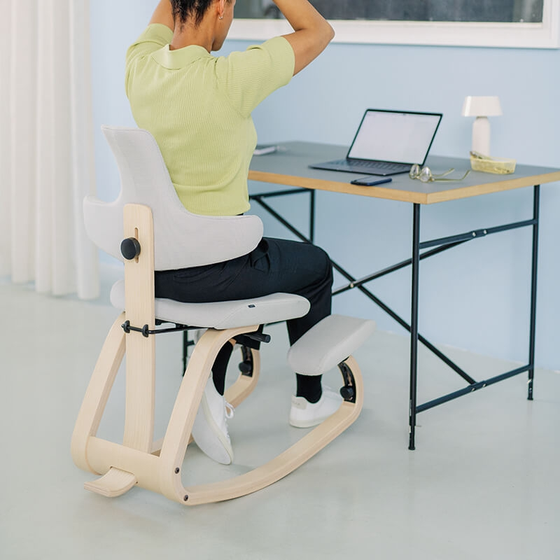Siège de bureau ergonomique en tissu blanc - ThatSit Varier®