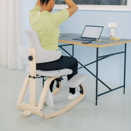 Siège de bureau ergonomique en tissu blanc - ThatSit Varier®