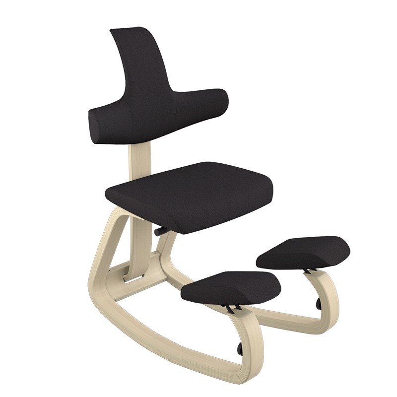 Chaise assis genoux avec dossier pour le bureau noire - ThatSit Varier®
