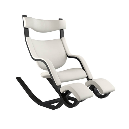 Fauteuil de relaxation bois et tissu blanc - Gravity Varier®