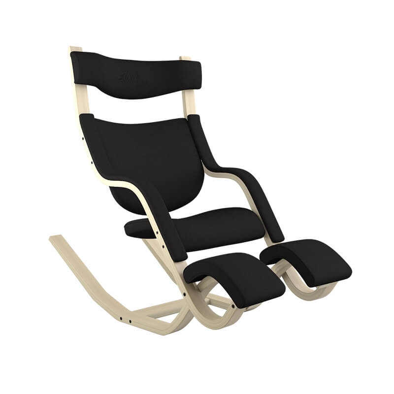 Fauteuil relax tissu noir et bois - Gravity Varier®