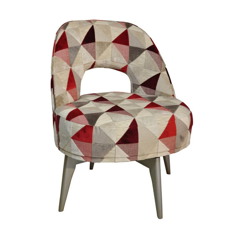 Chauffeuse rotative art déco à motifs rouges fabrication française - Hugo