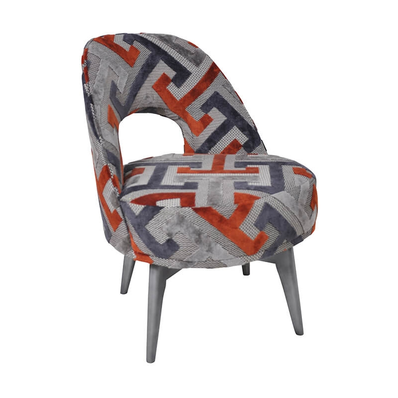 Chauffeuse pivotante à motifs géométriques orange - Hugo