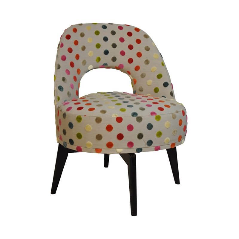Fauteuil bas de salon fabrication française à pois - Hugo